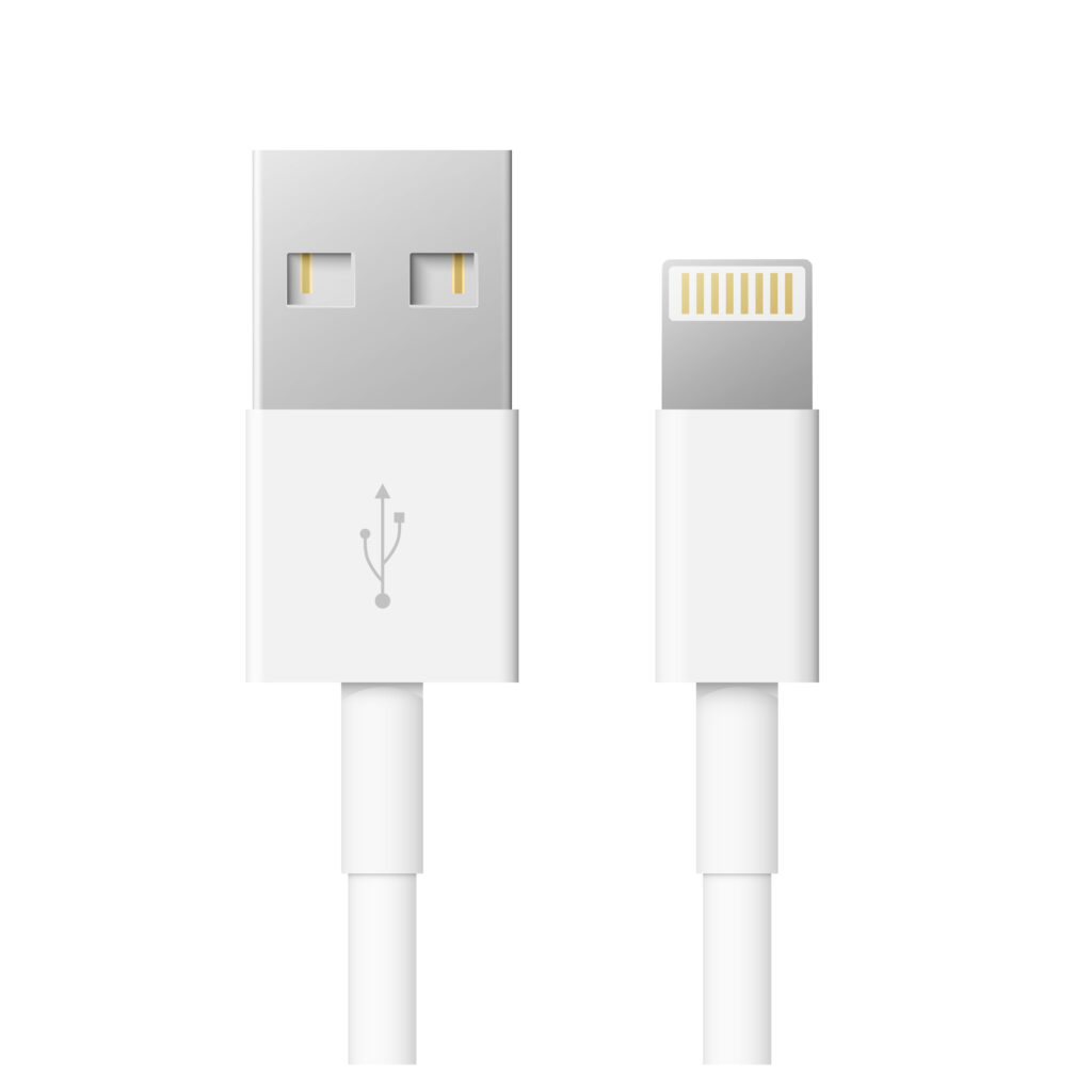 A white USB-A and USB-C side by side