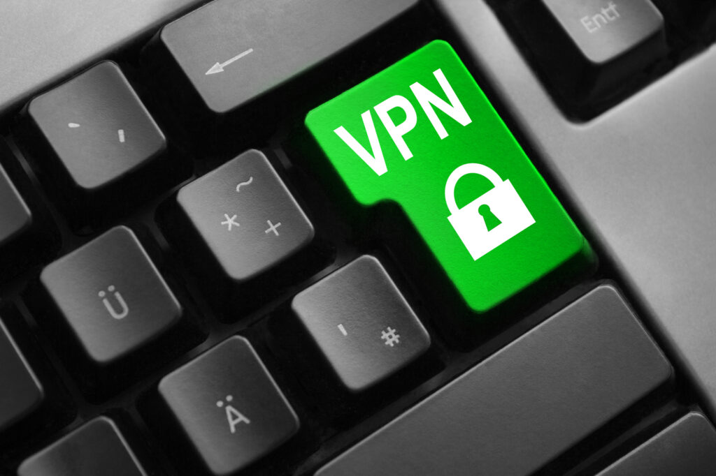 keyboard green enter button vpn lock symbol