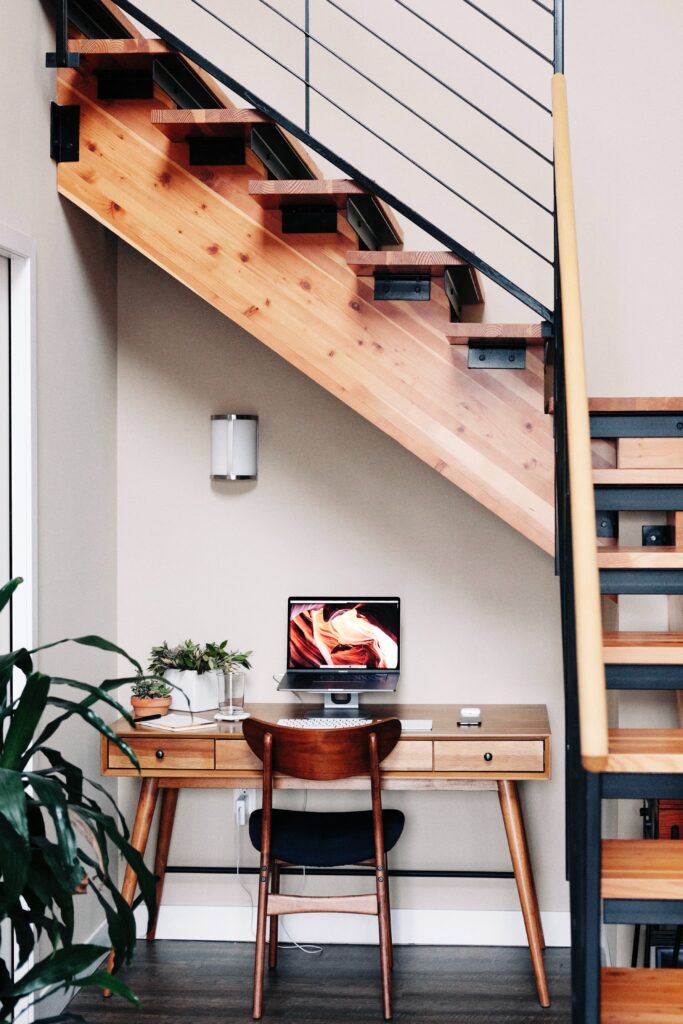 Using the under-stair space as a home office