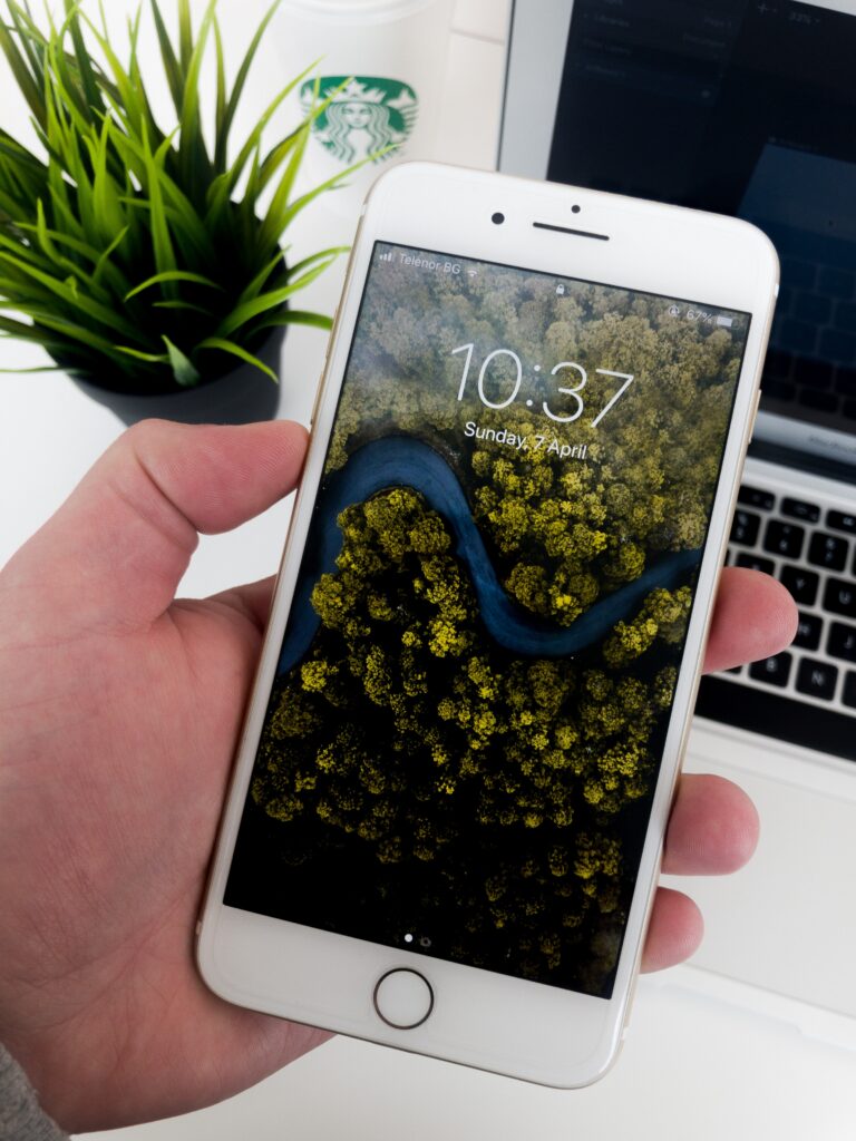 person holding a white iphone