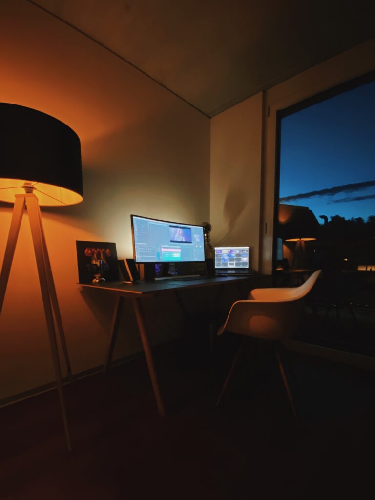 Desk and computer setup