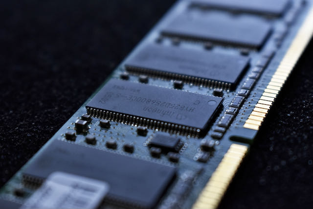 close up of RAM storage